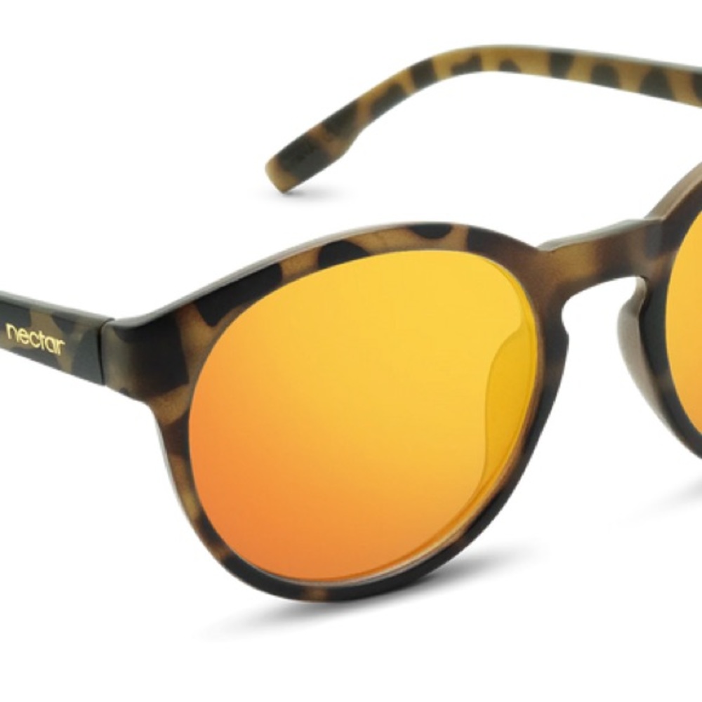 Nectar eyewear sunglasses penn model round; tortoise with orange mirror new